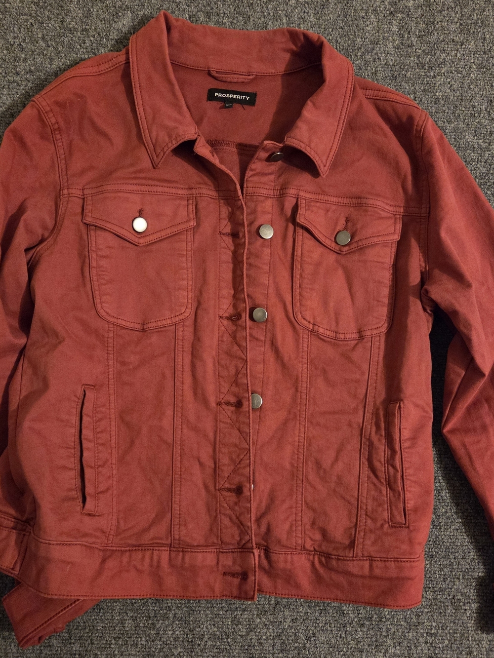 Women's Rust Colored Cotton Trucker Jacket XXL